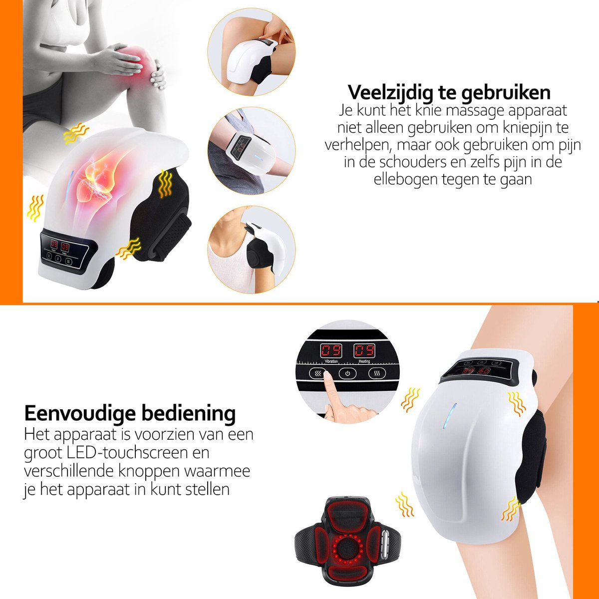 Deluqse Knee Massager - Infrared - Vibration Massage - Cordless - Thermal Massage - Pain Relief - Red Light Therapy - Image 9