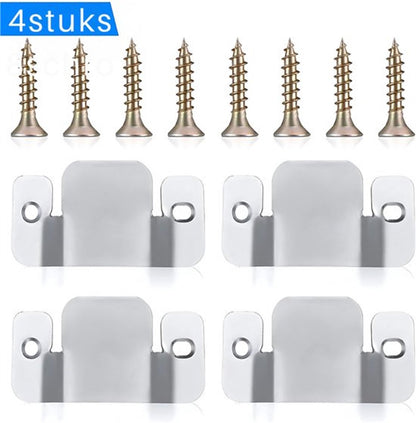 4-Piece Sectional Sofa Connectors, Furniture Connectors, Premium Metal Sofa Connector with Screws, Suitable for Two-Seater Sofas (Silver) - Cabinet Brackets - Image 2