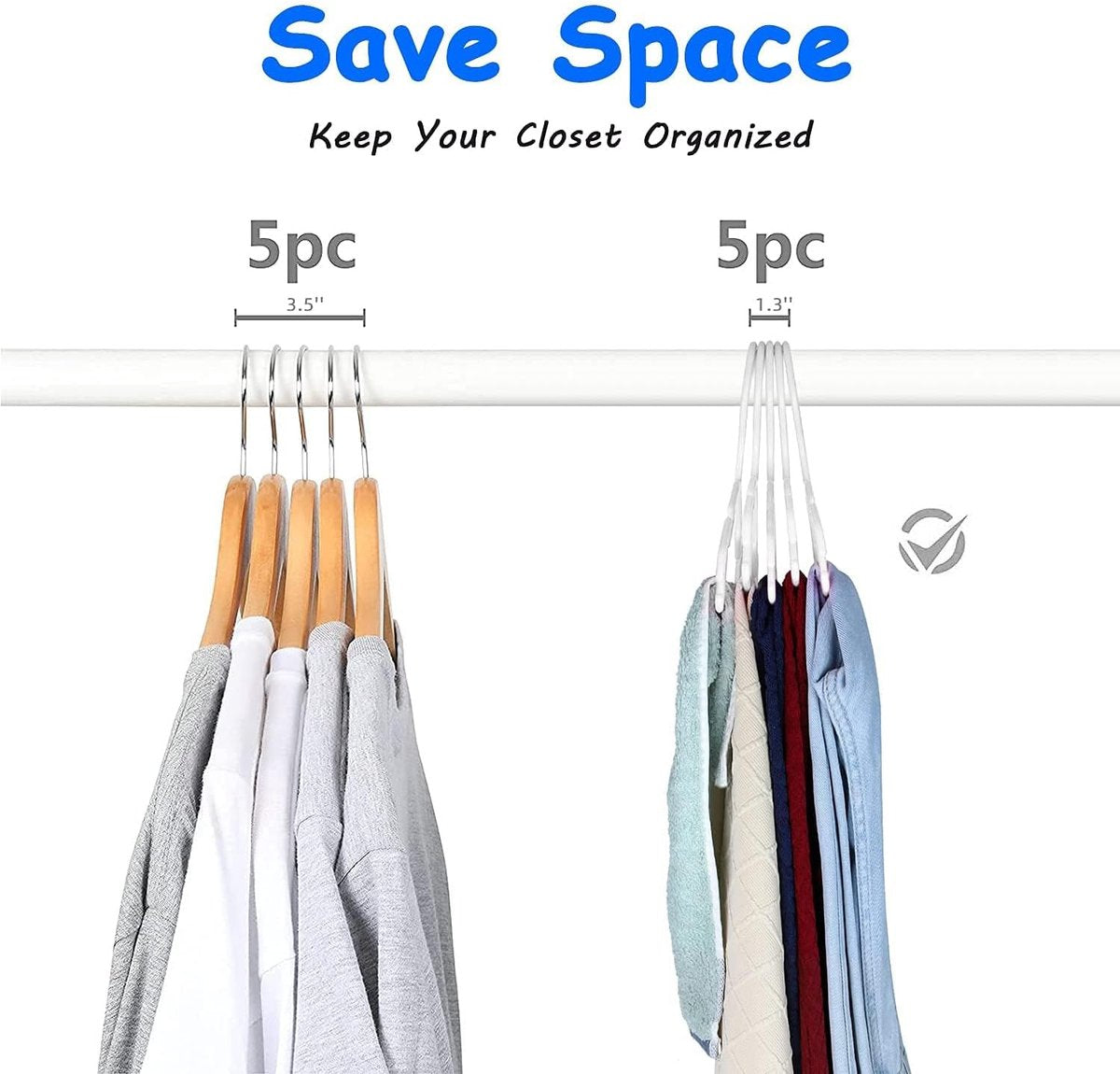 Hangers - Hangers - Children's Hangers - Baby Hangers - Plastic Hangers for Children - Baby Wardrobe Hangers - 20 Non-Slip Toddler Hangers - For Baby Clothes, Pants, Jackets, Dresses - Wit - Image 3