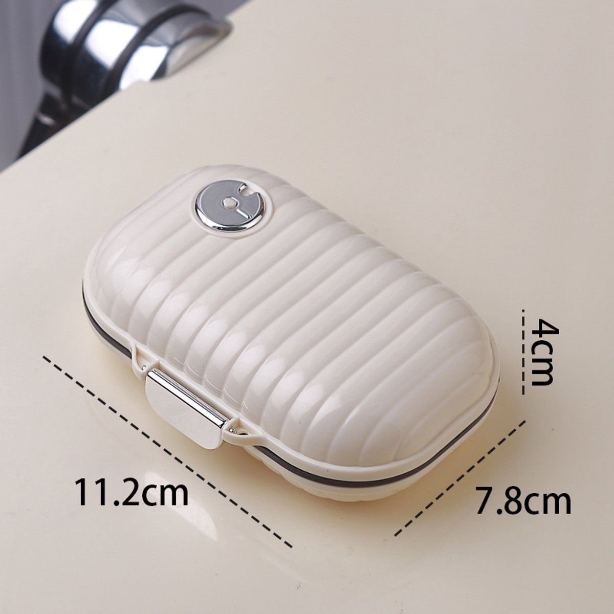 Medicine Box - 7-Compartment Pill Organizer - Pill Box - Medicine Box with Secure Closure - Leakproof Pill Organizer - Portable - Medication Dispenser for Travel, Health, and Home - Groot - Wit - Image 2