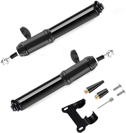Hand Pump - Bicycle Pump - Mini Portable Bicycle Pump in Aluminum Alloy - ABS Flexible Hose - Lightweight - Up to 100 psi - Presta and Schrader Valves - Black - Image 2