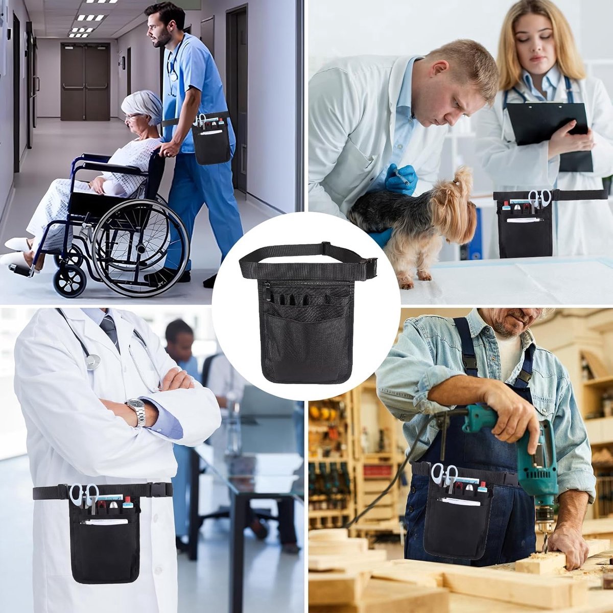 Fanny pack - Men's fanny packs - Women's fanny pack - Nurse fanny pack - Nurse accessory bag - Multifunctional fanny pack - Nurse work bag - Adjustable work bag - Tool bag - Unisex - Blue - Image 3