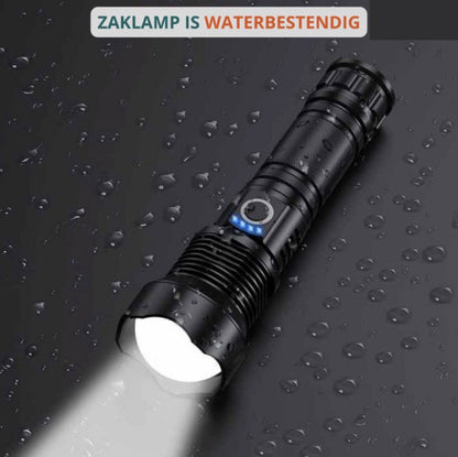 Waterproof and powerful LED flashlight - 10,000 lumens - 5 lighting modes - Rechargeable and zoomable - Long beam - Survival and outdoor use - Batteries included - USB-C rechargeable - Emergency kit - Camping - Image 2