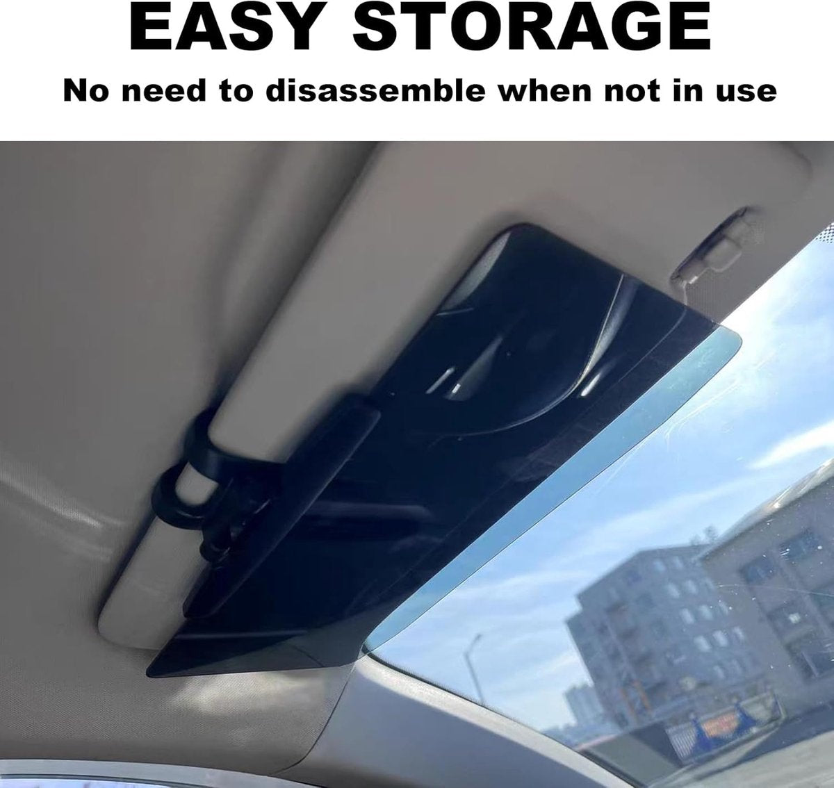 Car Sunshade - Universal - Polarized Anti-Glare - Sun Visor Extension - Powerful Light Blocking - Anti-Glare Protection - Diffused Light - Safe Driving - UV Protection - 32 x 14.5 cm - Black - Image 7