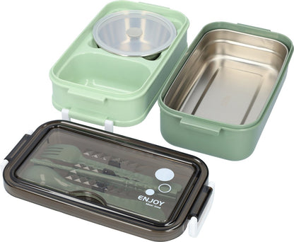 Green Lunch Box with Soup Bowl - Bento Box - Adult Lunch Box - Meal Boxes - Children's Lunch Box - Lunch Box with Compartments - Airtight and Leakproof - BPA-Free - Image 2