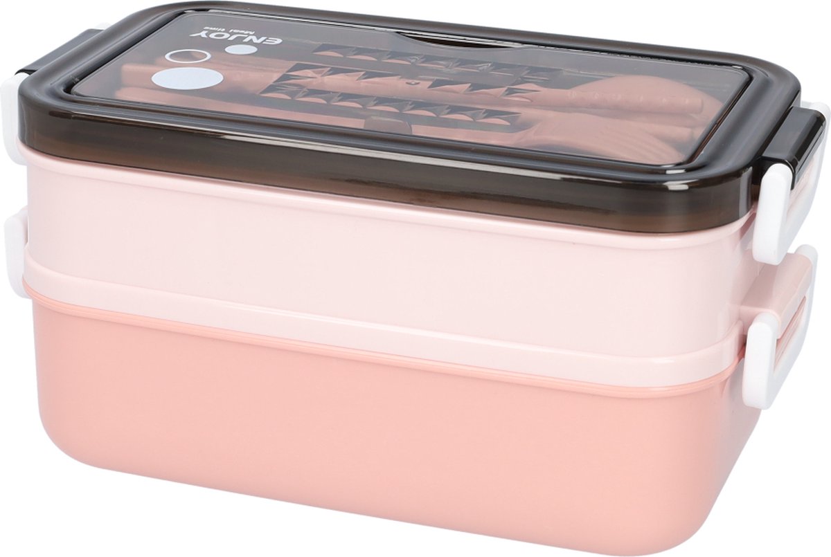Pink Lunch Box with Soup Bowl - Bento Box - Adult Lunch Box - Meal Boxes - Children's Lunch Box - Lunch Box with Compartments - Airtight and Leakproof - BPA-Free - Image 2
