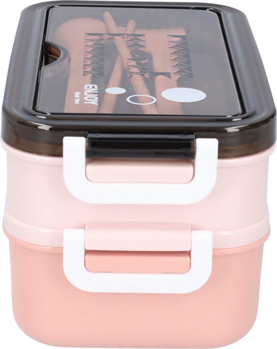 Pink Lunch Box with Soup Bowl - Bento Box - Adult Lunch Box - Meal Boxes - Children's Lunch Box - Lunch Box with Compartments - Airtight and Leakproof - BPA-Free - Image 9