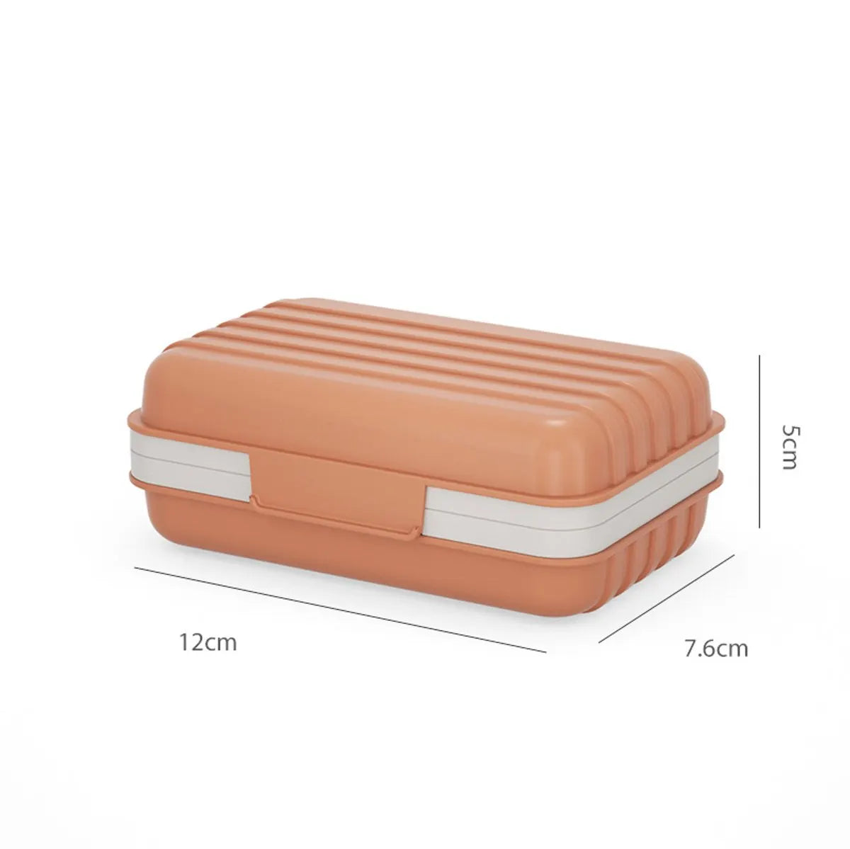 Set of 2 soap dishes with lids, portable soap holder, baby bathroom accessories, travel toiletries, for holidays and trips, 12 x 7.6 x 5 cm, white, orange, PP - Image 2