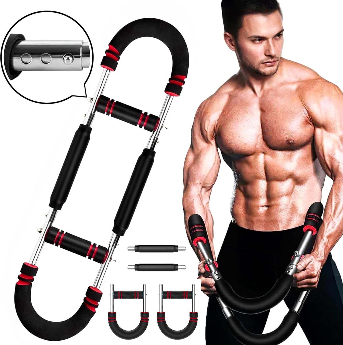Arm Trainer - U-Shaped Twister - Adjustable Chest Enlarger with 3 Resistance Levels - Detachable Fitness Chest Enlarger - Portable Arm, Chest, and Shoulder Trainer - Image 3