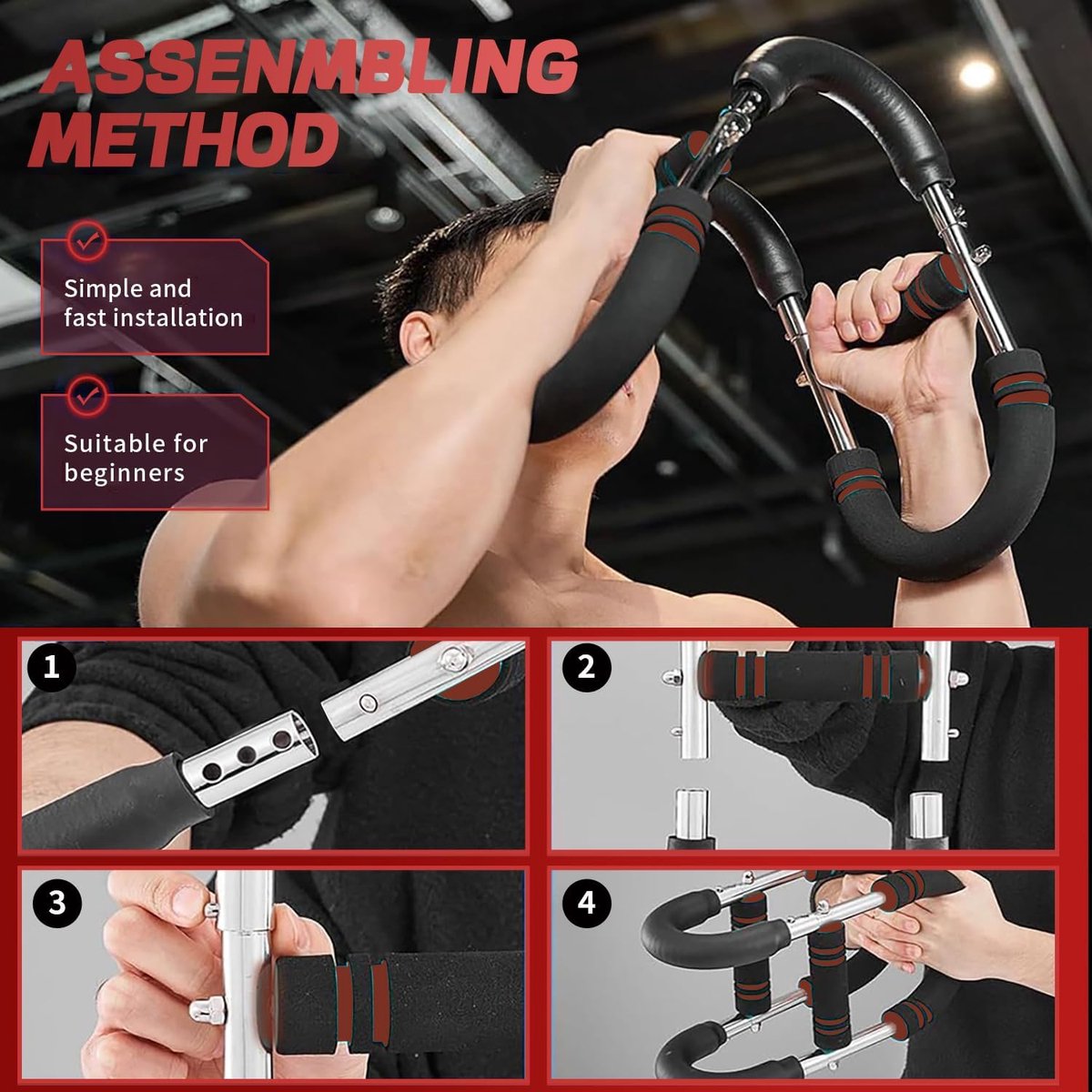 Arm Trainer - U-Shaped Twister - Adjustable Chest Enlarger with 3 Resistance Levels - Detachable Fitness Chest Enlarger - Portable Arm, Chest, and Shoulder Trainer - Image 6