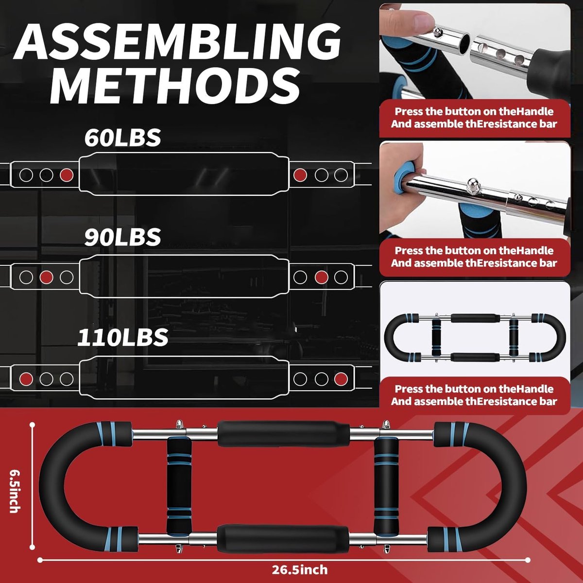 Arm Trainer - U-Shaped Twister - Adjustable Chest Enlarger with 3 Resistance Levels - Detachable Fitness Chest Enlarger - Portable Arm, Chest, and Shoulder Trainer - Image 9