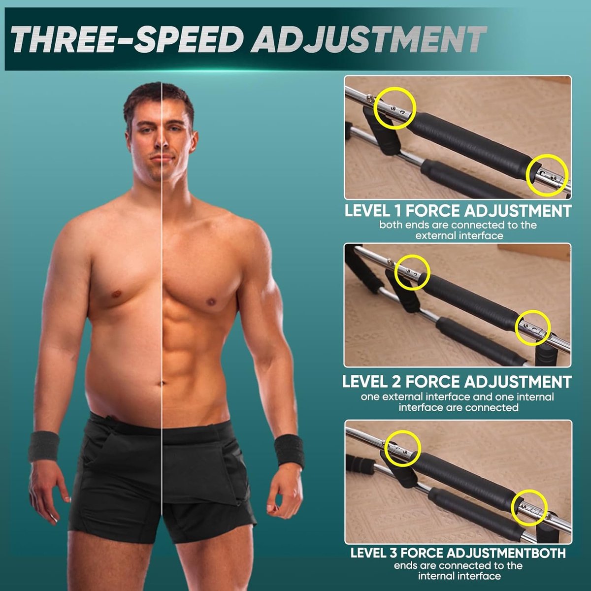 Arm Trainer - U-Shaped Twister - Adjustable Chest Enlarger with 3 Resistance Levels - Detachable Fitness Chest Enlarger - Portable Arm, Chest, and Shoulder Trainer - Image 5