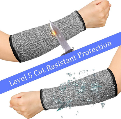 3 pairs of arm protectors for thin skin and bruises, cut-resistant forearm sleeves, level 5 burn protection (7.9 inches) - Gray - Image 3