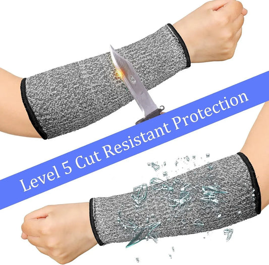 3 pairs of arm protectors for thin skin and bruises, cut-resistant forearm sleeves, level 5 burn protection (7.9 inches) - Gray - Image 3