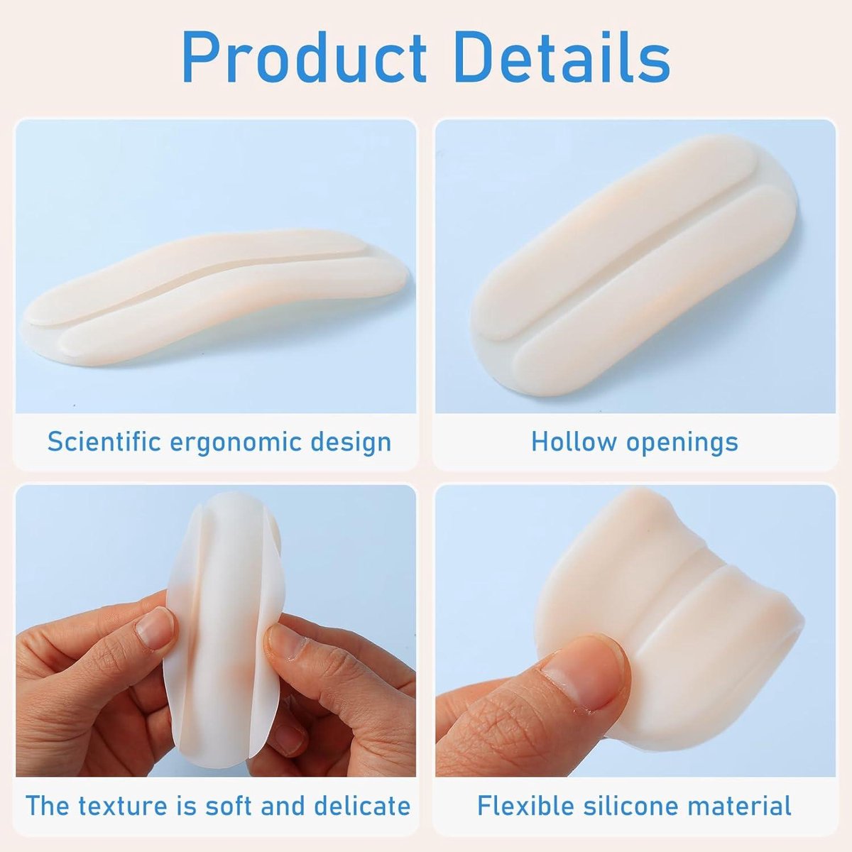 Set of 6 silicone bra strap pads - Shockproof - Non-slip shoulder pads - Gel bra strap pads - Comfortable and soft - Women's clothing - Relieves shoulder pain - Image 6
