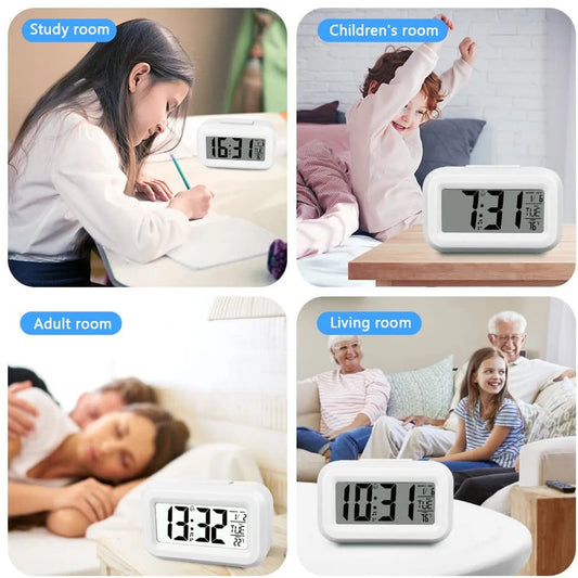 Wekker Digital - Klok Children's - Wekker - Wekker Children's - Alarm Clock - Travel Alarm Clock - LED Display Clock - Adjustable 12/24 Hour Snooze Function, Temperature, Date, Time - Portable Alarm Clock - Wit - Image 4