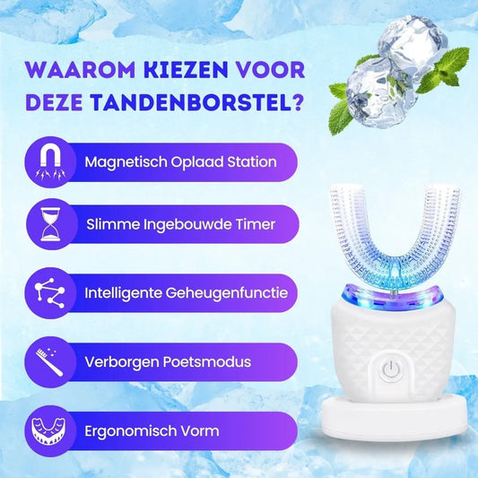 U-shaped electric toothbrush for adults - Automatic and ultrasonic oral care - Image 2