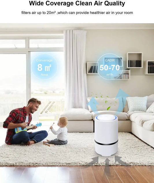 Air purifier - For living room, bedroom, office, and baby's room - Air quality indicator - Effective against dust mites, hay fever, allergies, and dust - Air purifiers - Air purifier - Image 3