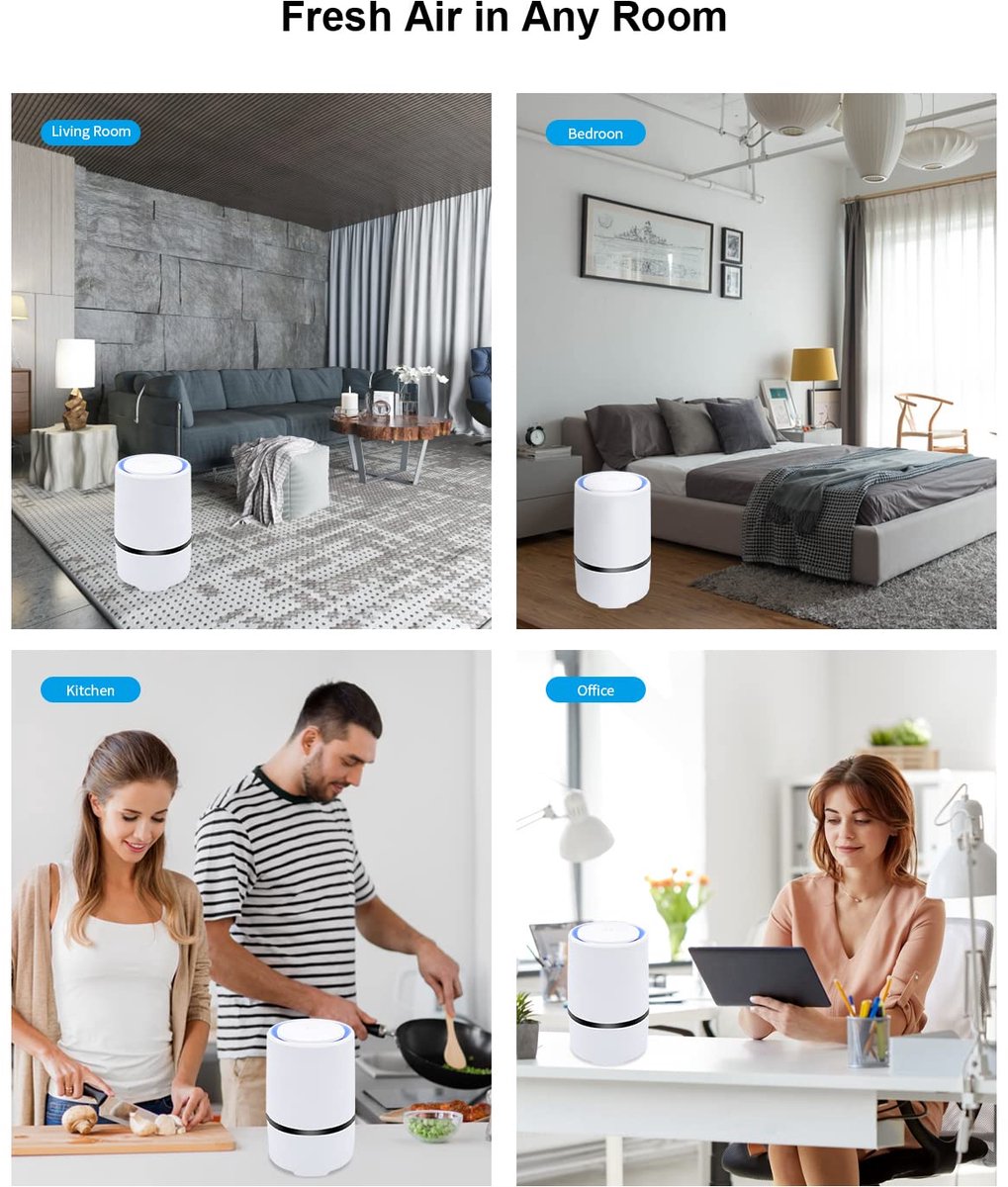 Air purifier - For living room, bedroom, office, and baby's room - Air quality indicator - Effective against dust mites, hay fever, allergies, and dust - Air purifiers - Air purifier - Image 5