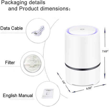 Air purifier - For living room, bedroom, office, and baby's room - Air quality indicator - Effective against dust mites, hay fever, allergies, and dust - Air purifiers - Air purifier - Image 8