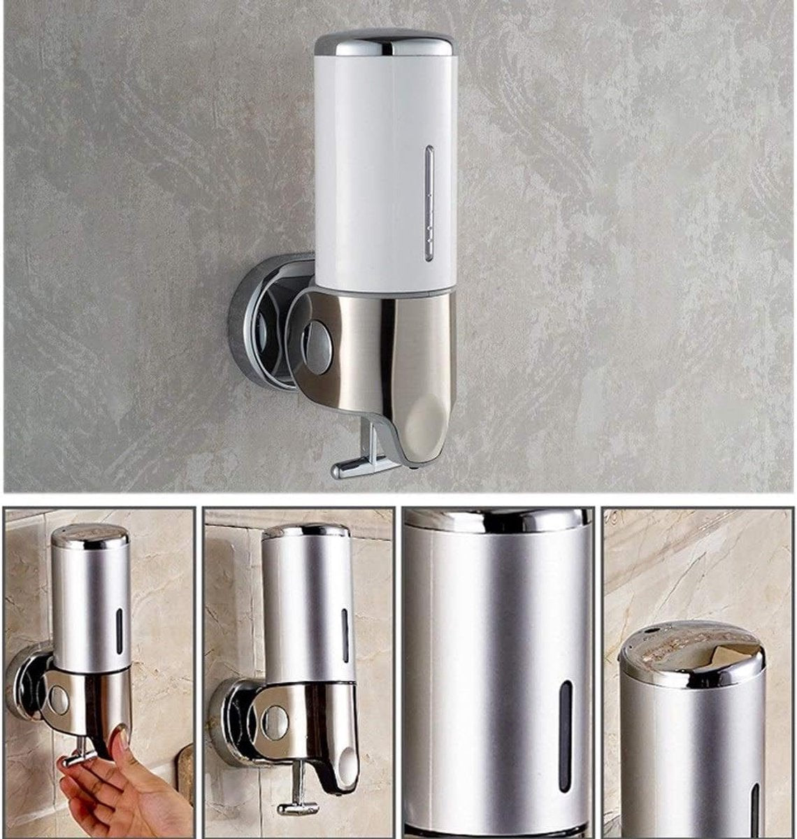Soap dispenser - Wall-mounted - Soap dispenser - Suspended soap pump - Brushed stainless steel - Toilet - Shower - Foam - Image 5