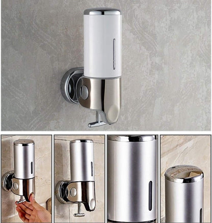 Soap dispenser - Wall-mounted - Soap dispenser - Suspended soap pump - Brushed stainless steel - Toilet - Shower - Foam - Image 5
