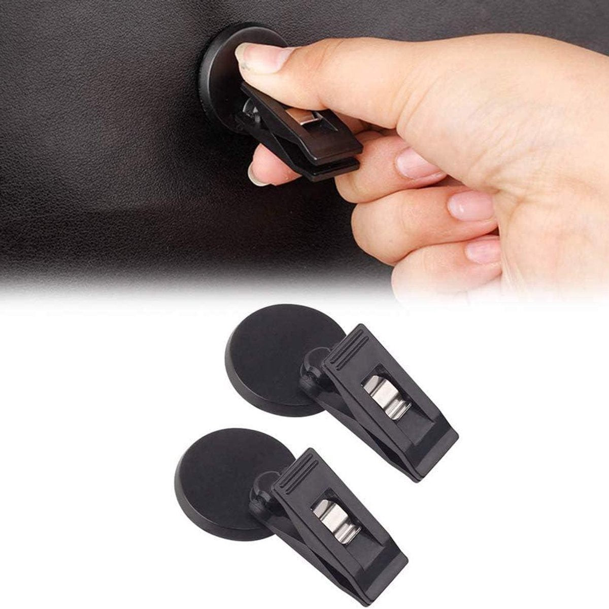 Set of 2 car windshield parking ticket holders - clip-on memo holder for cars, vans and caravans - self-adhesive ticket clips - Image 5
