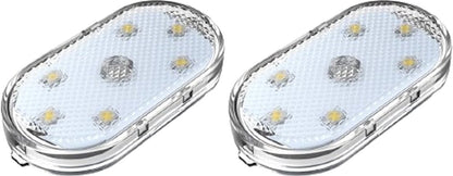 Set of 2 LED car interior lights, 7-color ambient lighting, USB rechargeable reading lights, portable