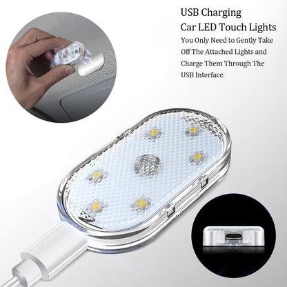 Set of 2 LED car interior lights, 7-color ambient lighting, USB rechargeable reading lights, portable - Image 3
