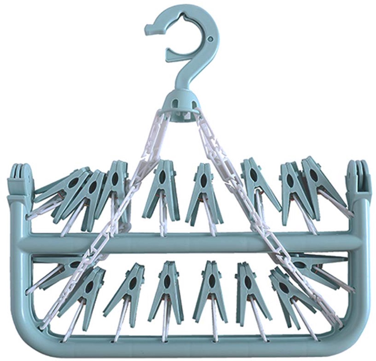 Sock Dryer - Clothesline - 32 Clips - Sock Hanger - Wasrek - Wasrek - Carousel - Drying Carousel - Clothes Hanger - Sock Drying Rack - Blue - Image 5