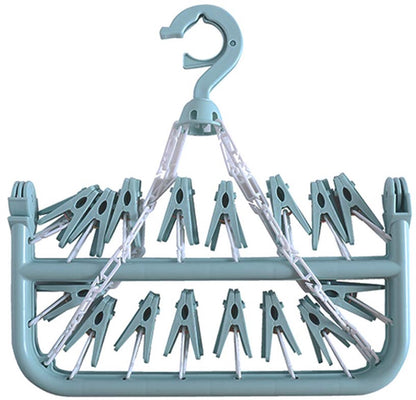 Sock Dryer - Clothesline - 32 Clips - Sock Hanger - Wasrek - Wasrek - Carousel - Drying Carousel - Clothes Hanger - Sock Drying Rack - Blue - Image 5