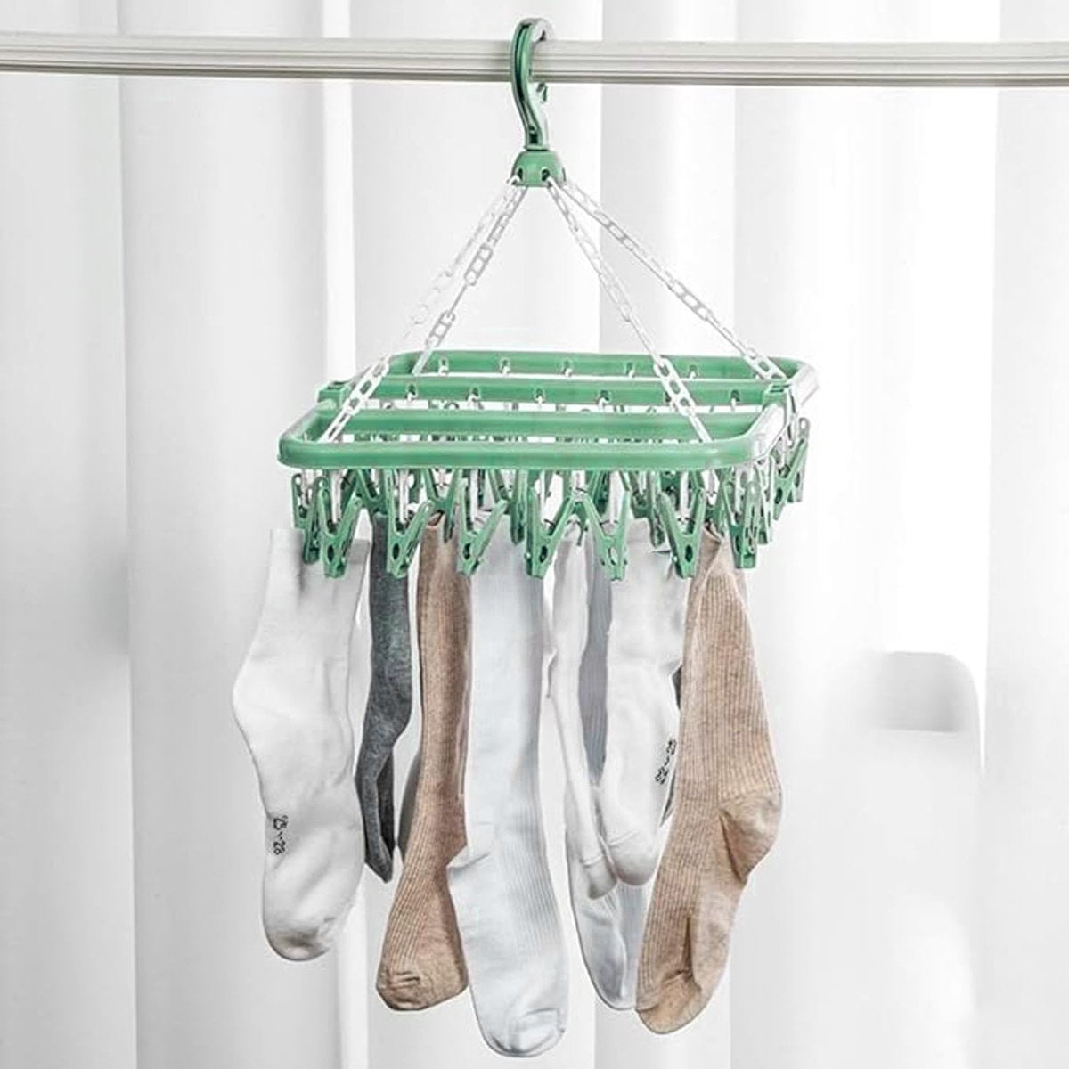 Sock Dryer - Clothesline - 32 Clips - Sock Hanger - Sock Dryer - Laundry Socks - Dryer - Carousel - Drying Carousel - Clothes Hanger - Sock Drying Rack - Vegetables - Image 2