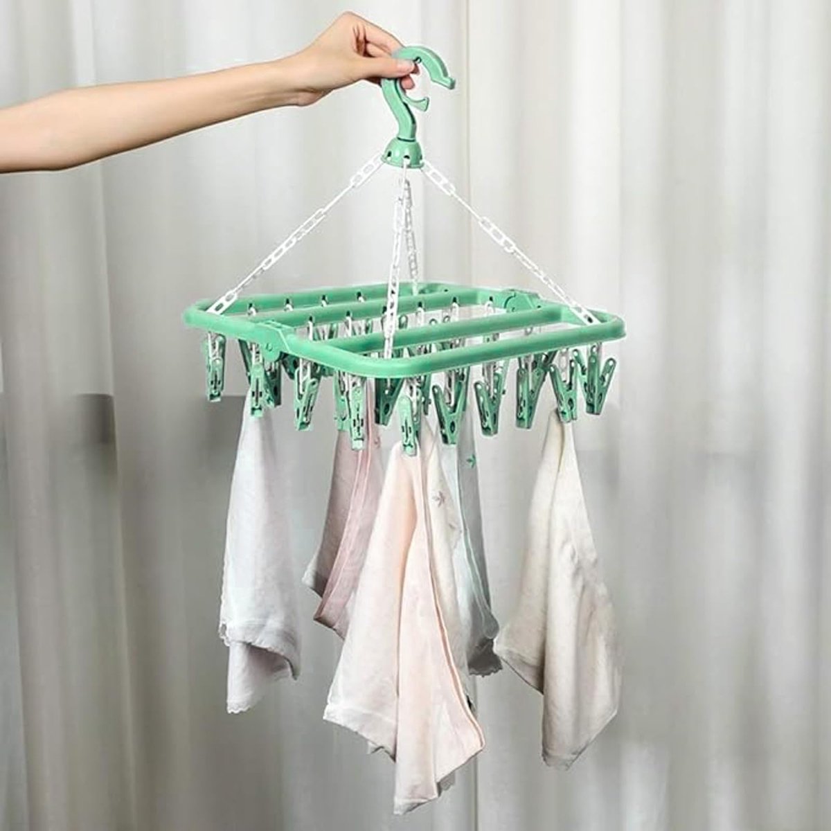 Sock Dryer - Clothesline - 32 Clips - Sock Hanger - Sock Dryer - Laundry Socks - Dryer - Carousel - Drying Carousel - Clothes Hanger - Sock Drying Rack - Vegetables - Image 3