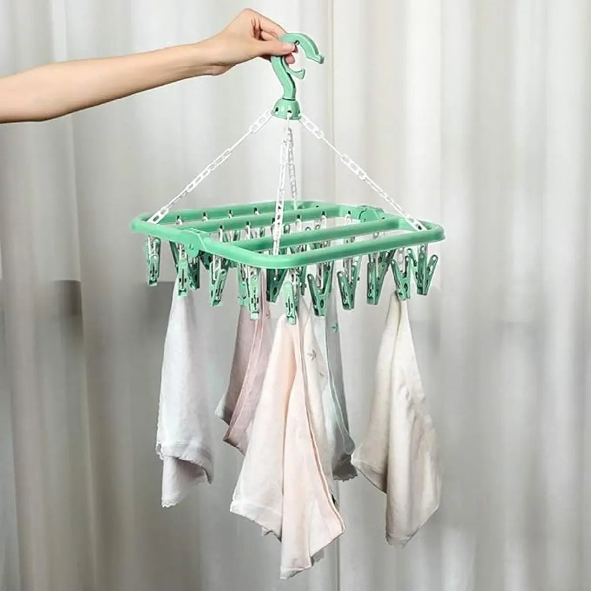 Sock Dryer - Clothesline - 32 Clips - Sock Hanger - Sock Dryer - Laundry Socks - Dryer - Carousel - Drying Carousel - Clothes Hanger - Sock Drying Rack - Vegetables - Image 3
