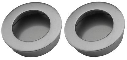 Door handle - Matte chrome - Round - Ø40mm - Sliding door handle - Set of 2