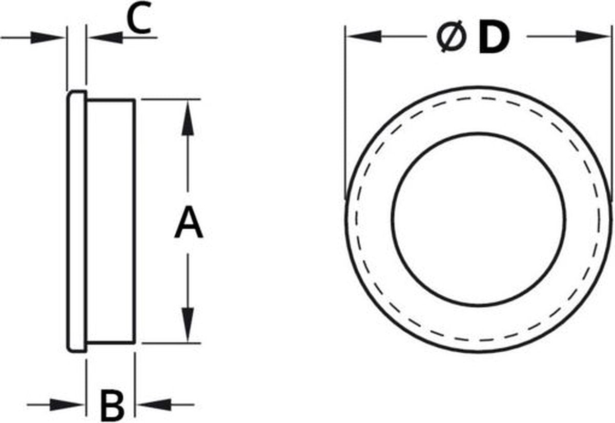 Door handle - Matte chrome - Round - Ø40mm - Sliding door handle - Set of 2 - Image 2