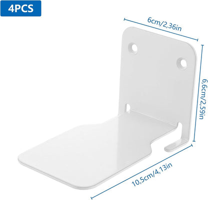 4-piece set - Invisible shelf - Wall shelf - Multifunctional metal shelves - Floating shelves - Wall shelf - Shelf - with screws - for office, classroom and bookstore - White - 6.6 x 6 x 10.5 cm - Image 5