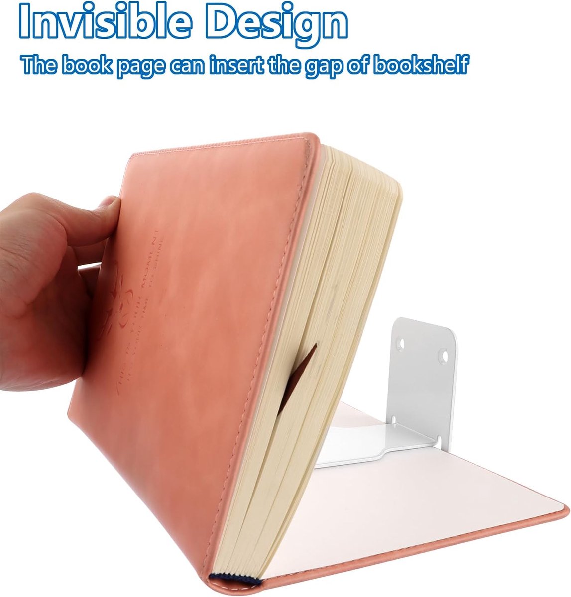 4-piece set - Invisible shelf - Wall shelf - Multifunctional metal shelves - Floating shelves - Wall shelf - Shelf - with screws - for office, classroom and bookstore - White - 6.6 x 6 x 10.5 cm - Image 6