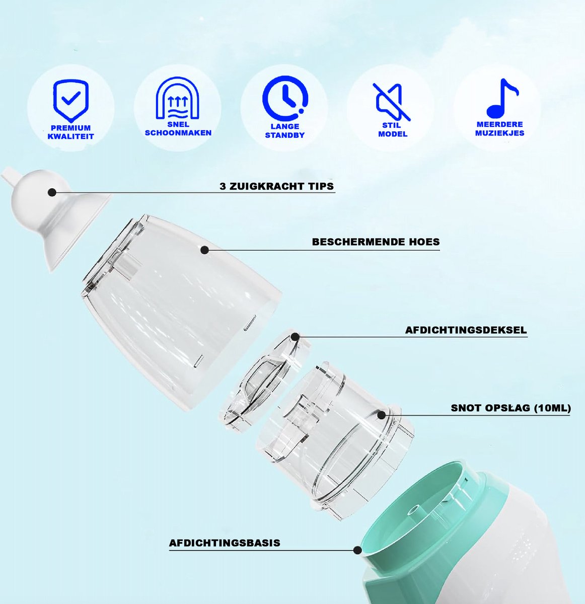 Electric Nasal Aspirator for Babies - Electric - Nasal Spray - Nasal Aspirator - Nasal Aspirator - PRO - Image 2