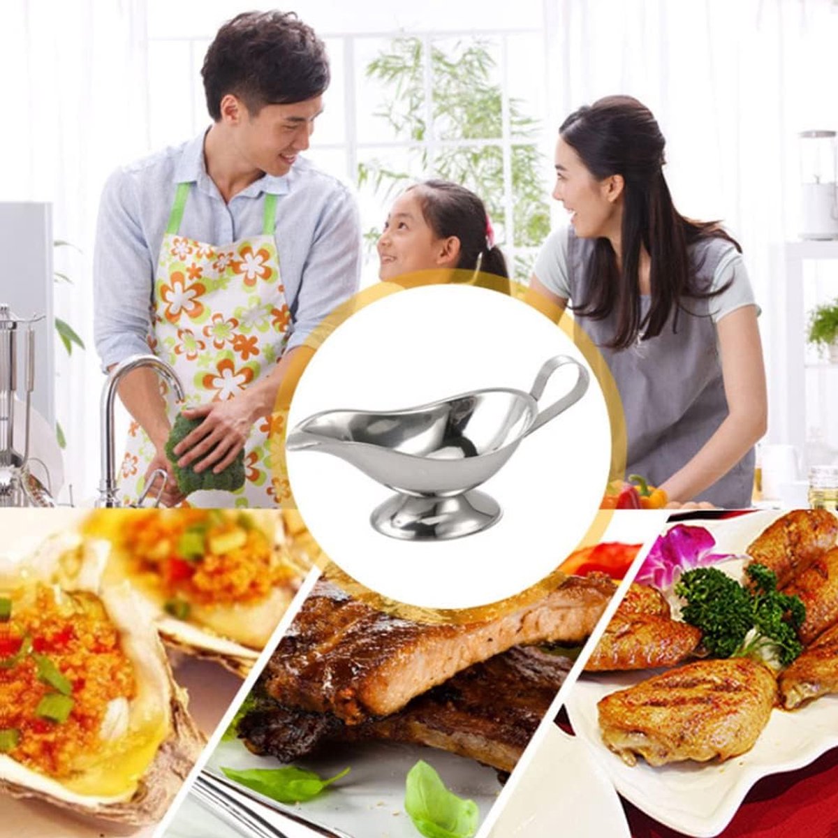 Gravy Boat - 240 ml - Pouring Jug - Stainless Steel Gravy Pitcher - Food-grade stainless steel gravy jug for juices, sauces, and roasting gravies - Image 3