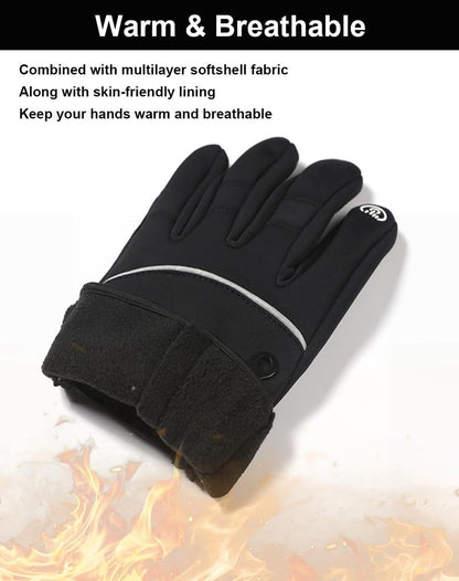 Men's and Women's Winter Gloves - 2-Finger Touchscreen Gloves - Running Gloves - Cycling Gloves - Driving Gloves - Warm Gloves - Winter Fishing Gloves - Black - Image 4