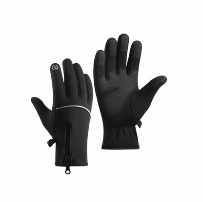 Gloves - Cycling Gloves - Winter Gloves - Sports Gloves - Waterproof and Windproof Gloves - Anti-slip and Shock-absorbing Gloves - Touchscreen Compatible Gloves - Driving Gloves - Fishing Gloves - Unisex - Black