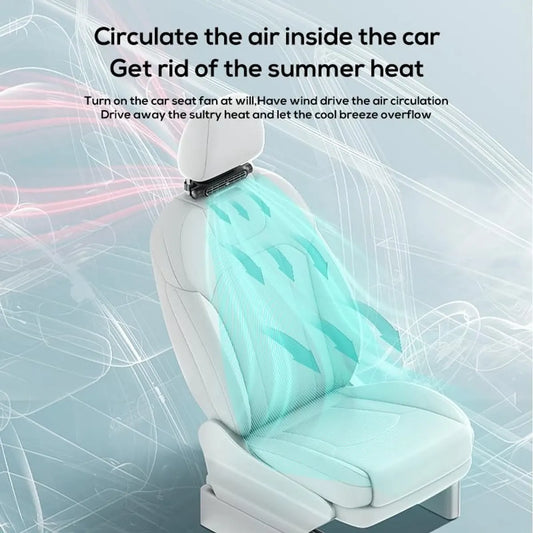 Car Fan - Car Fan Cooling - Car Air Conditioner - Car Fan with Adjustable Air Outlet - Fan - Silent Neck Fan for Headrest for All Cars - 3000 mAh - Black - Image 3