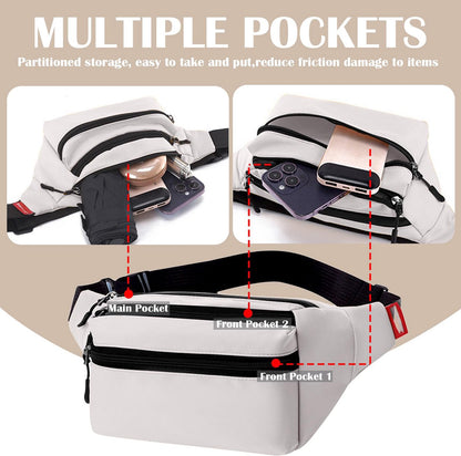 Riem Outdoor Bag - Fanny Pack - Waterproof Fanny Pack - Women's and Men's - Fanny Pack - Phone Bag - Swimming - Festival - Waterproof Fanny Pack - Off-White - Image 2