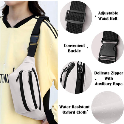 Riem Outdoor Bag - Fanny Pack - Waterproof Fanny Pack - Women's and Men's - Fanny Pack - Phone Bag - Swimming - Festival - Waterproof Fanny Pack - Off-White - Image 4