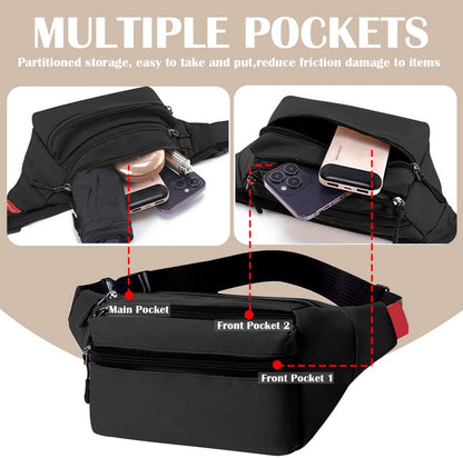 Riem Outdoor Bag - Fanny Pack - Waterproof Fanny Pack - Women's and Men's - Fanny Pack - Phone Bag - Swimming - Festival - Waterproof Fanny Pack - Black - Image 2