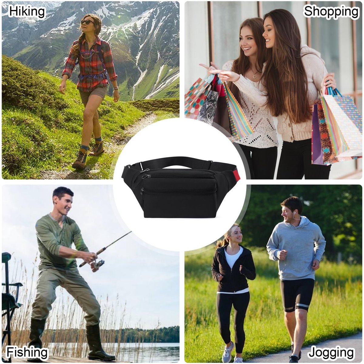Riem Outdoor Bag - Fanny Pack - Waterproof Fanny Pack - Women's and Men's - Fanny Pack - Phone Bag - Swimming - Festival - Waterproof Fanny Pack - Black - Image 6