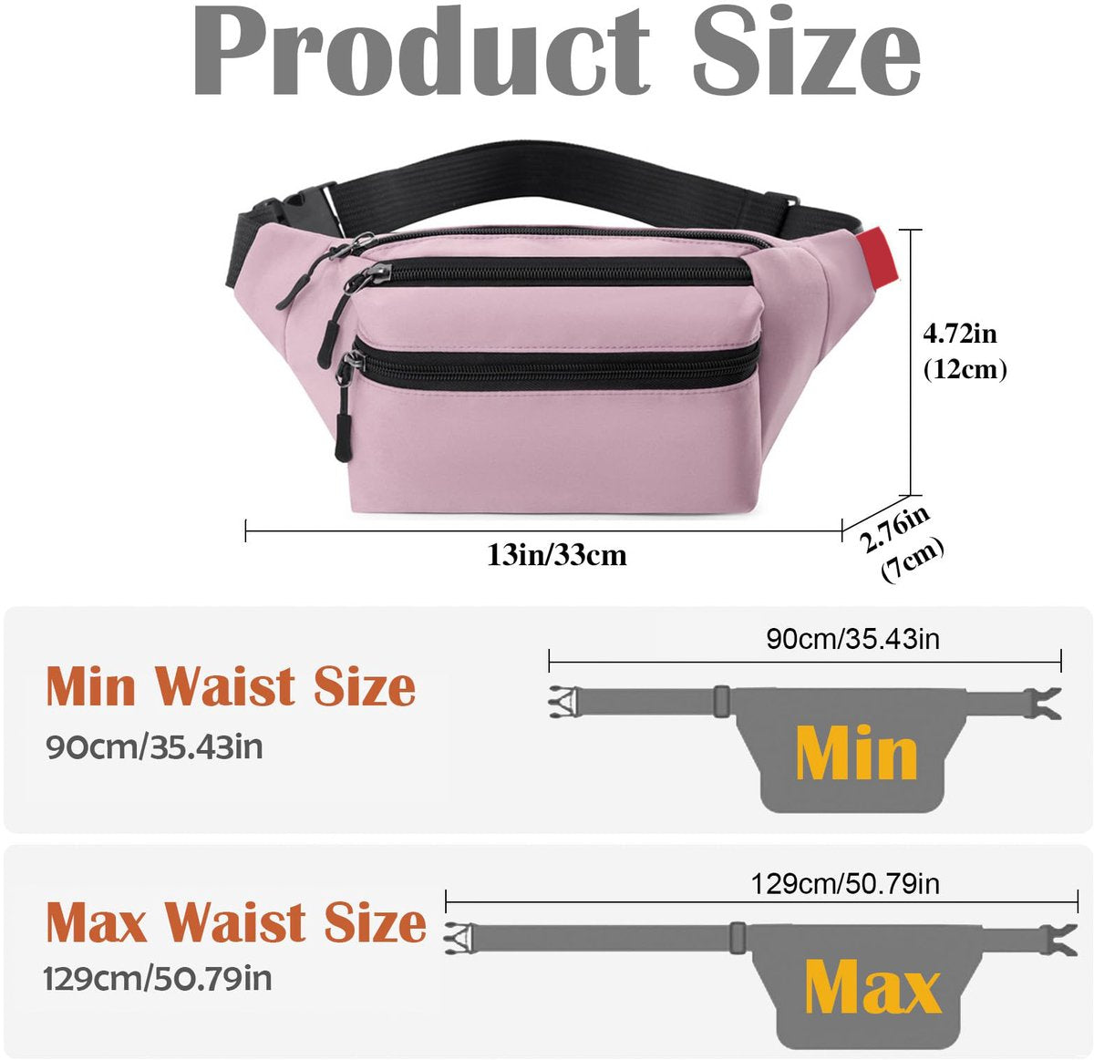 Riem Outdoor Bag - Fanny Pack - Waterproof Fanny Pack - Women's and Men's - Fanny Pack - Phone Bag - Swimming - Festival - Waterproof Fanny Pack - Pink - Image 5