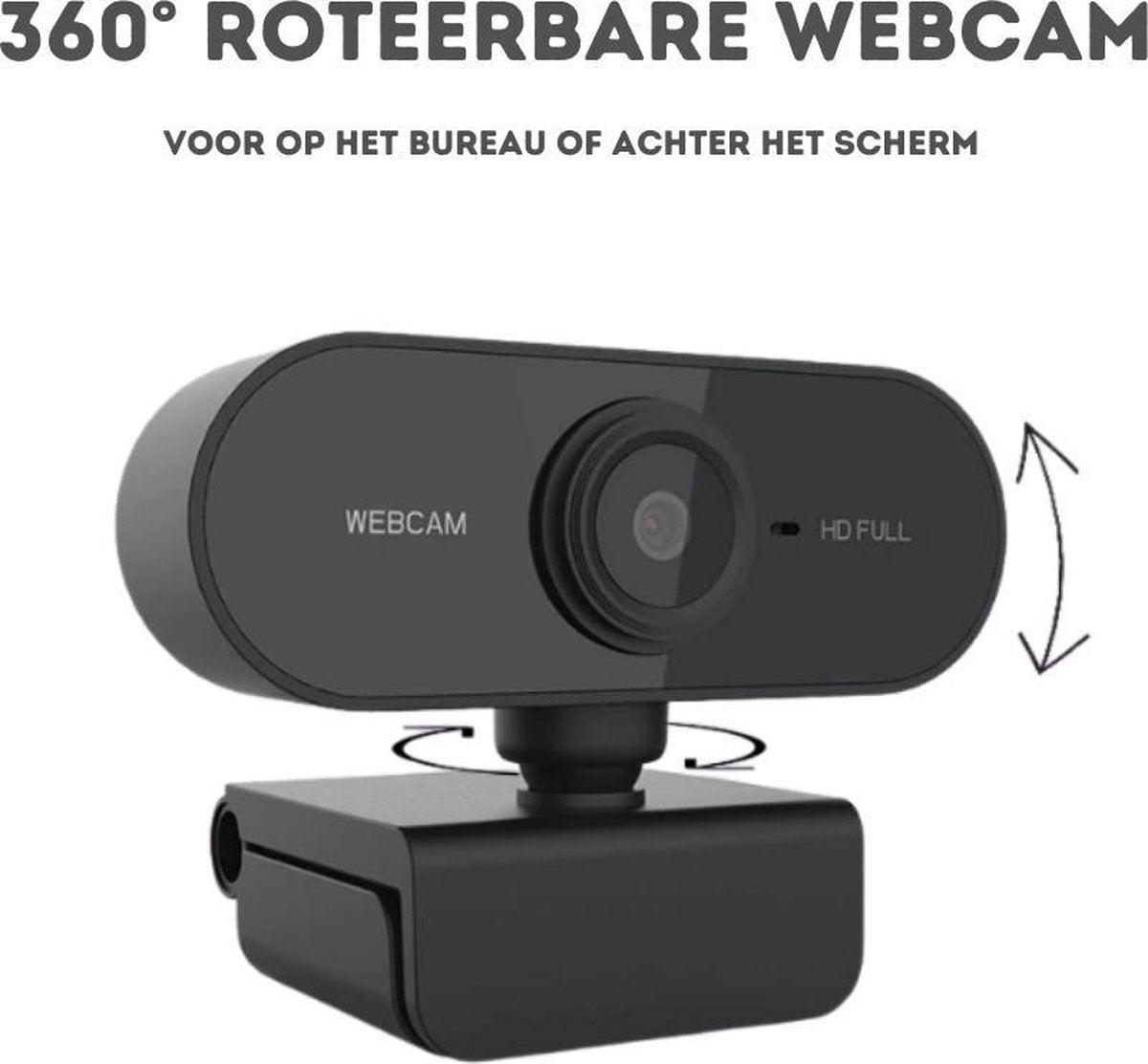 Full HD Webcam - 1080p - Webcam with Microphone - Computer - Laptop - Autofocus - Work from Home - Webcam for PC - USB - Black - Windows & Mac - Black Friday 2020 Deals - Image 4