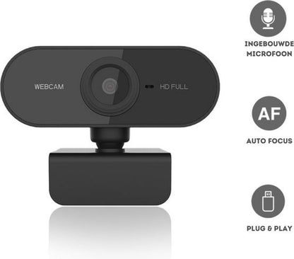 Full HD Webcam - 1080p - Webcam with Microphone - Computer - Laptop - Autofocus - Work from Home - Webcam for PC - USB - Black - Windows & Mac - Black Friday 2020 Deals - Image 5